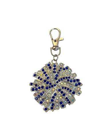 Ciondolo Poms con strass - blu