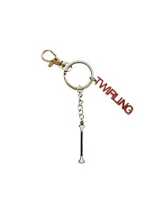 Pendentif porte-clés Twirling acier inoxydable ROUGE