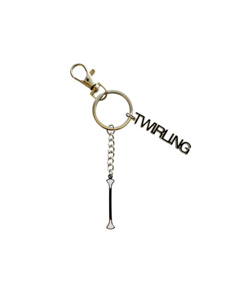 Ciondolo Portachiavi Twirling in acciaio inox NERO