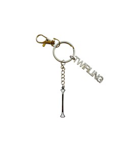 Pendentif porte-clés Twirling acier inoxydable BLANC