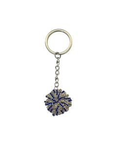 Pendentif pompon strass - Bleu