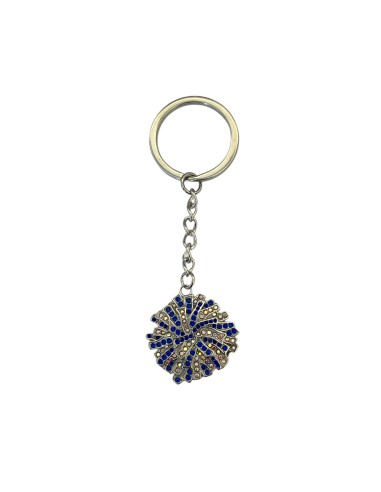 Ciondolo Poms con strass - blu