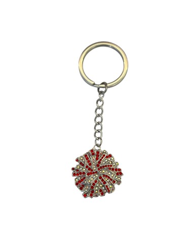 Pendant Poms rhinestones - Red