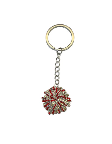 Ciondolo Poms con strass - rosso