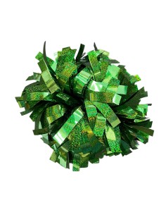 Pom-pom profesional 6" con asa central – Holográfico Verde