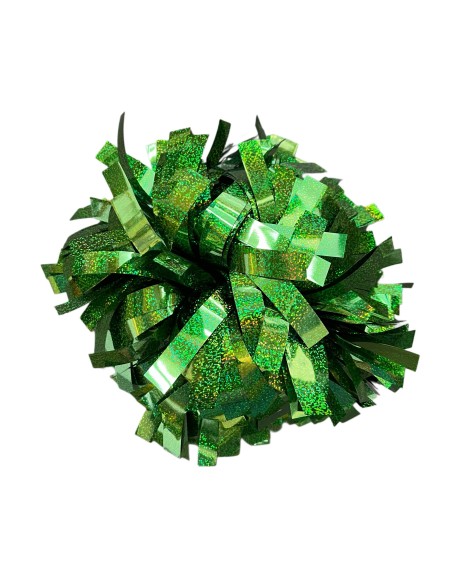 Pom pon professionale 6" con impugnatura centrale - Olografico Verde
