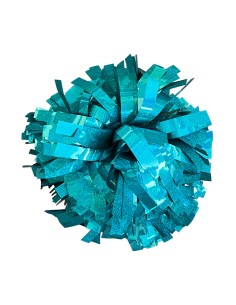 Pom-pom profesional 6" con asa central – Holográfico Turquesa