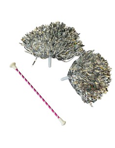 Kit JIMBO Mini Bastón de Twirling con 2 Mini Pompones | Baby Majorette