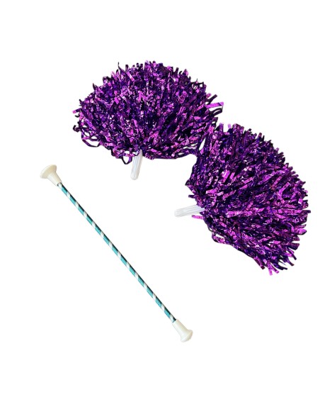 JIMBO Mini Twirling Baton Kit with 2 Mini Pom Poms | Baby Majorette